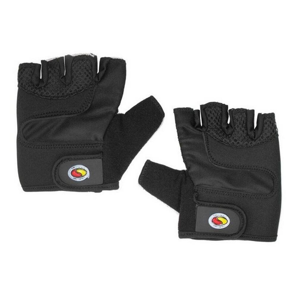Uomo Fitness Guanti A Mezzo Palmo SMJ Sport Nero 3/3