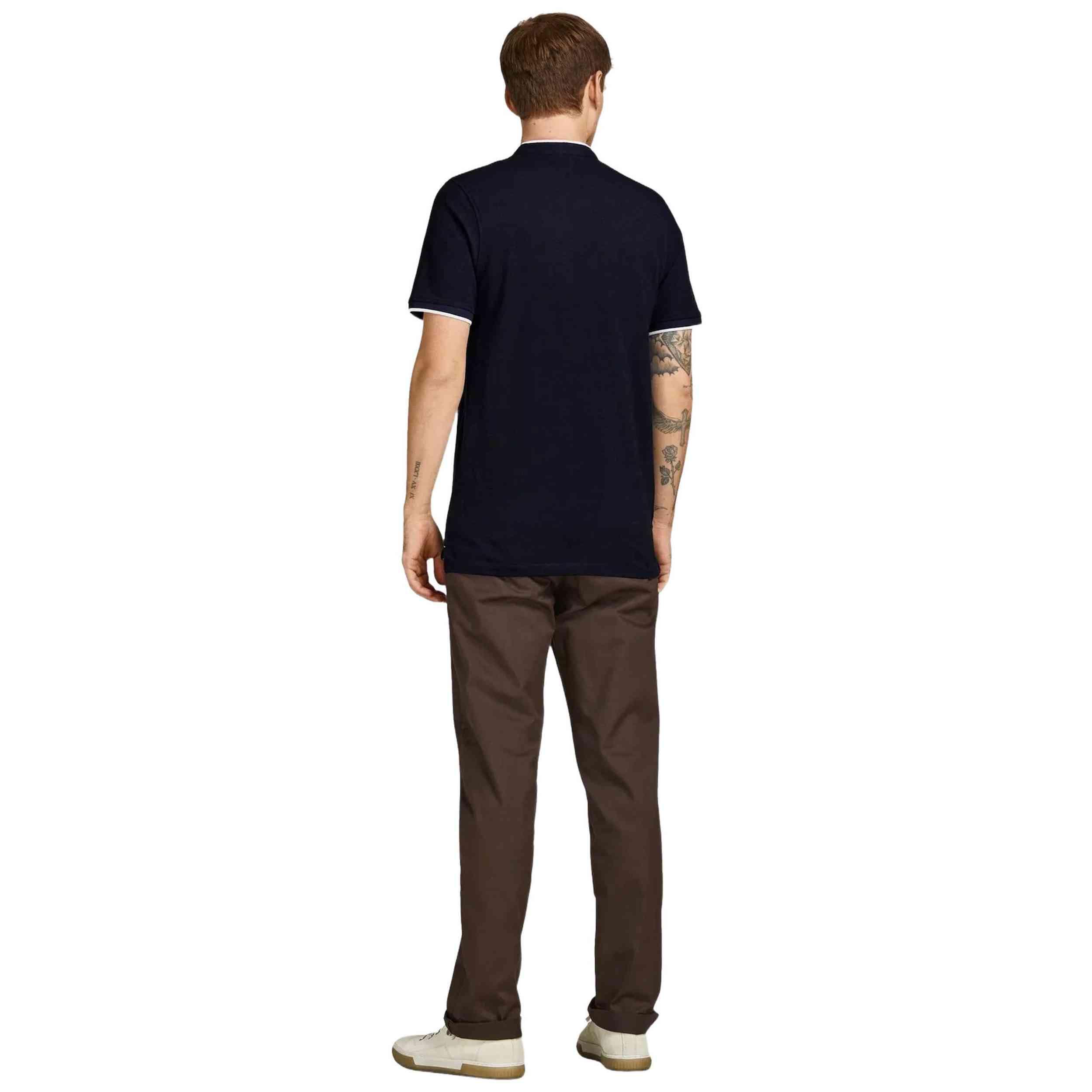 Polo à manches courtes Jack&jones modèle 12199711-DARKNAVY pour homme 3/5