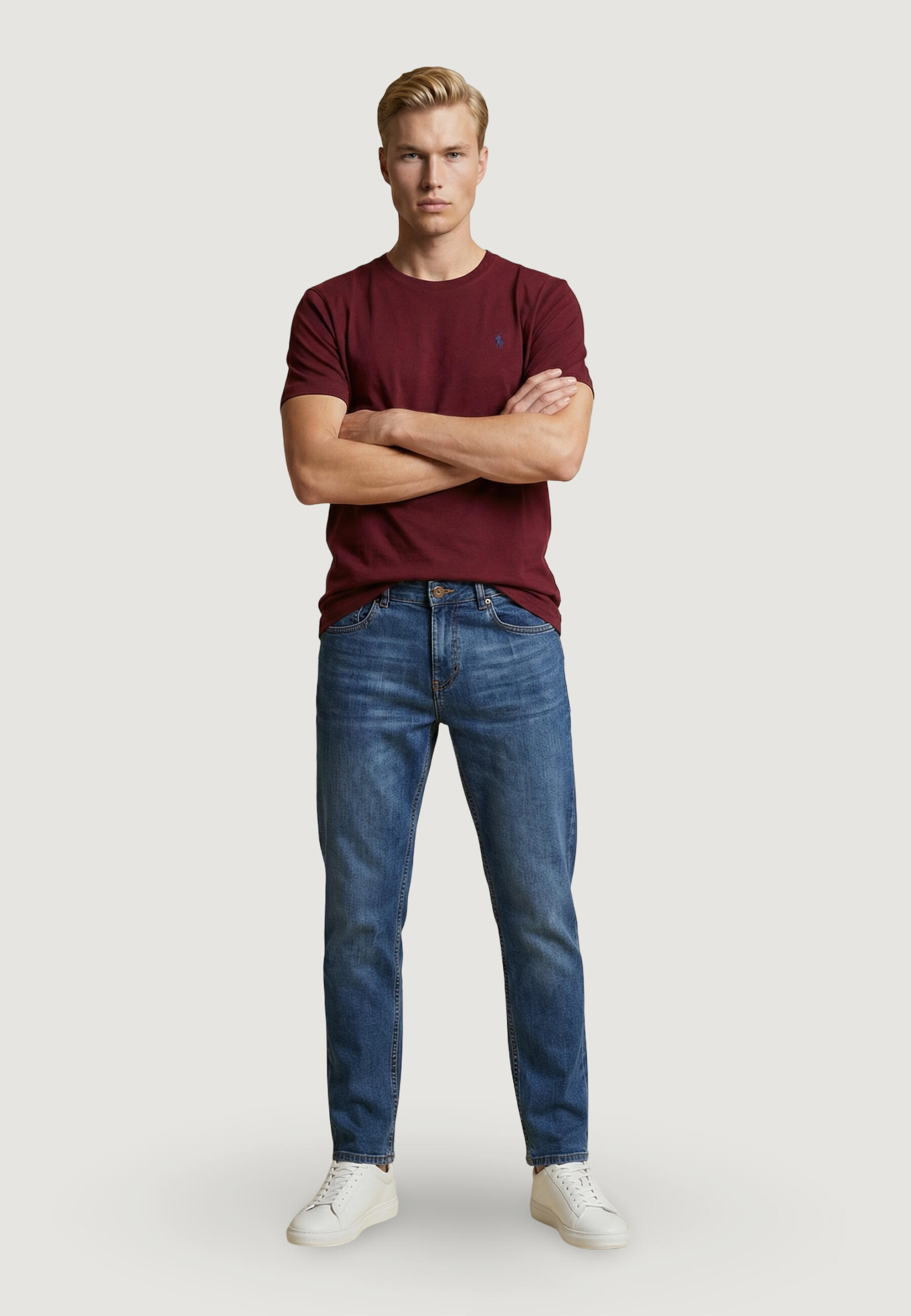 MEN'S Crop Top MICK-BASIC bordeaux 3/5