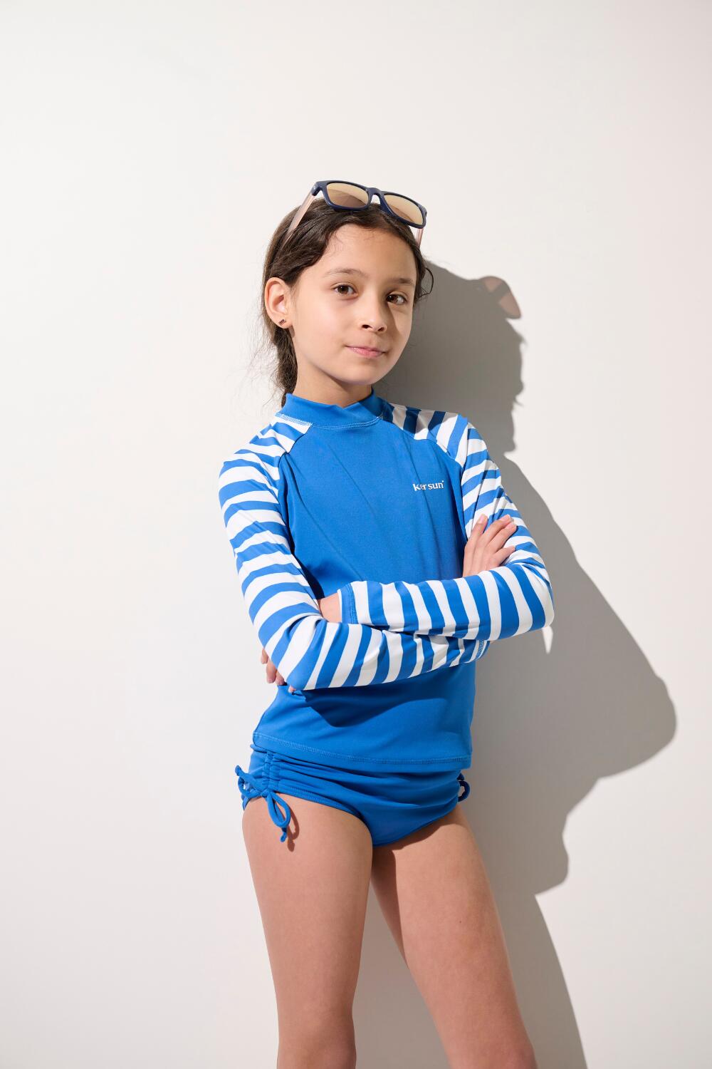 T-shirt de bain manches longues anti-UV Fille (5-14 ans) Bleu, Pacific 3/7