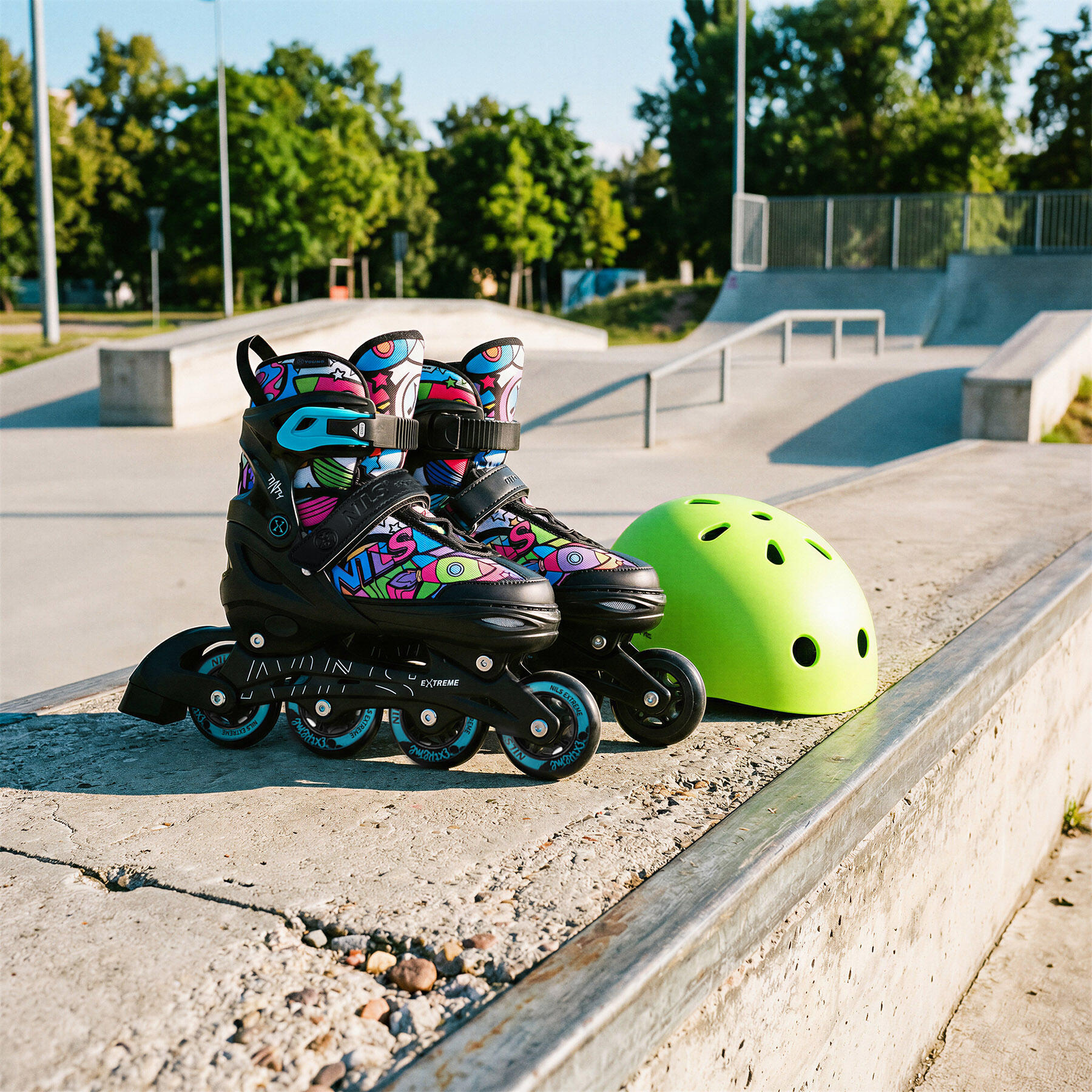 Kinder skates 4-in-1 NILS Extreme NH10907 TINTY, verstelbaar 35–38, met markers 5/7