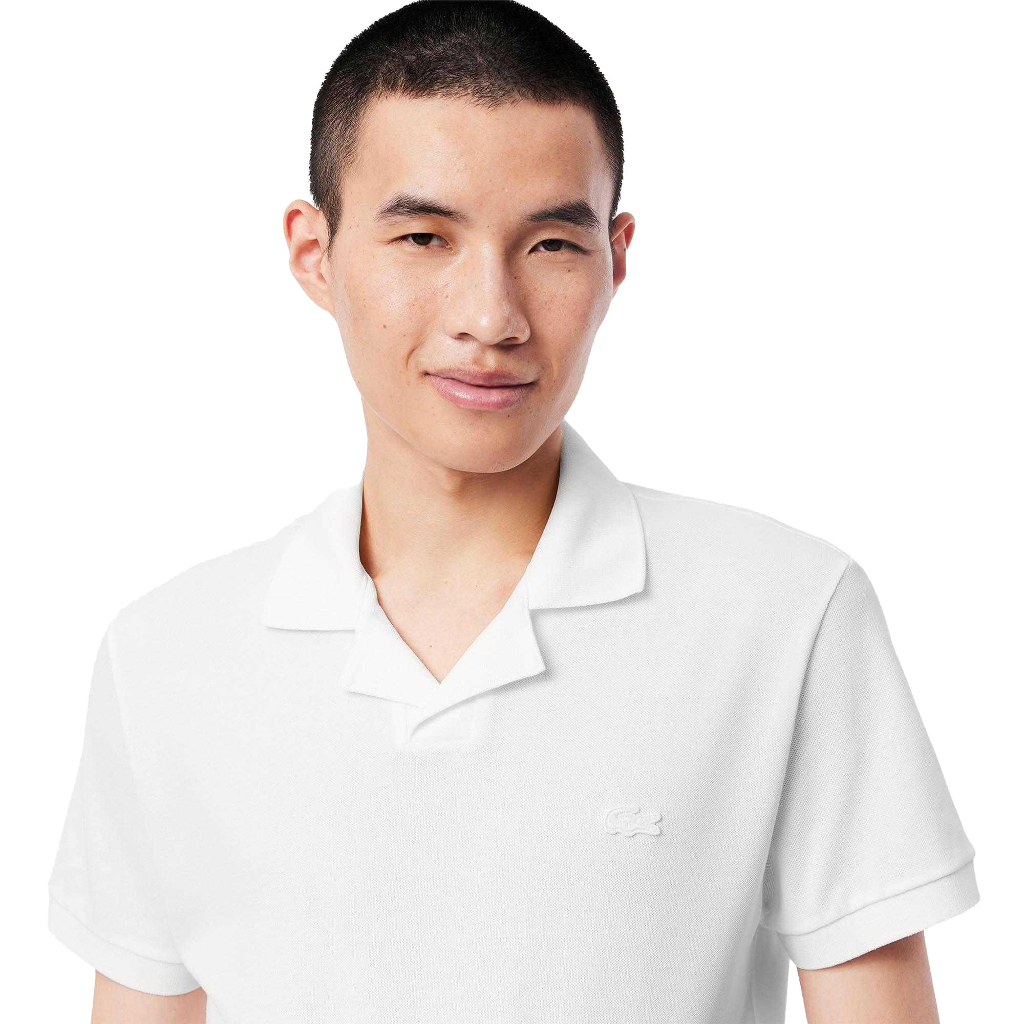Mens Paris Open Collar Classic Polo Shirt (White) 3/4