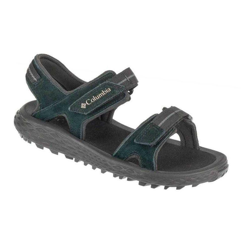 Womens/Ladies Konos Suede Sandals (Black/Green)