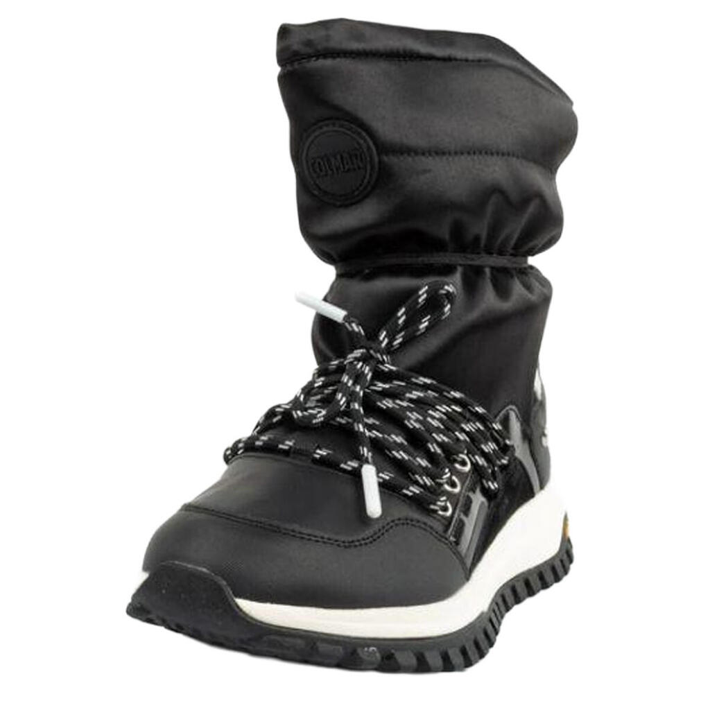 Womens/Ladies Warmer Overcloud Leather Snow Boots (Black)