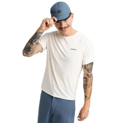 Heren fietsen technisch fietsshirt met korte mouwen bikepacking pilgrim sand bei