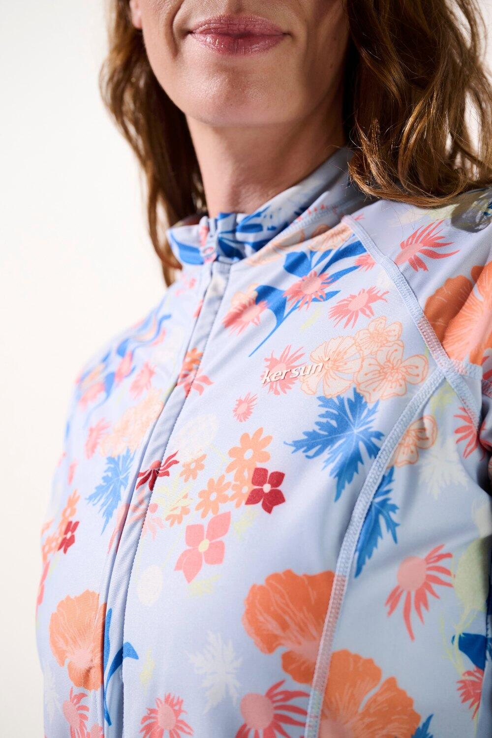 Veste de bain anti-UV Femme Bleu, Moorea, UPF 50+ 4/7