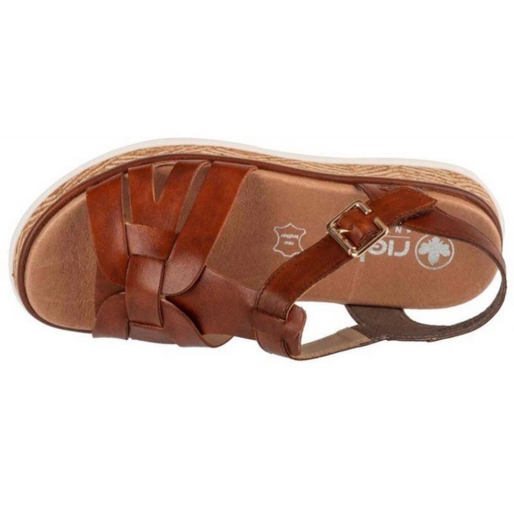 Sandali Logo Donna Rieker Marrone 3/4