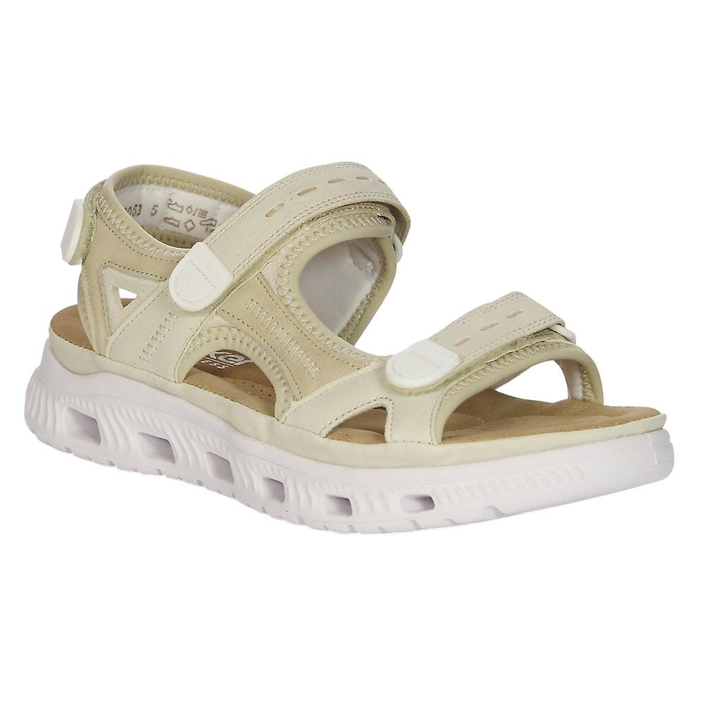Womens/Ladies Comfortable Touch Fastening Sandals (Beige)