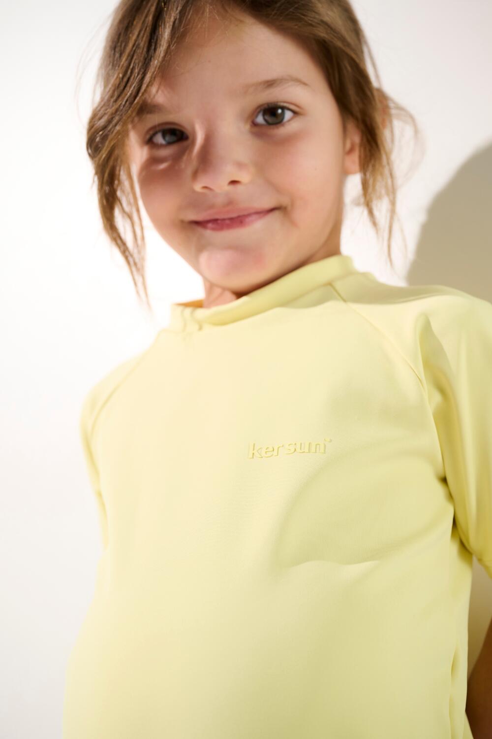 T-shirt de bain anti-UV manches courtes Enfant (5-14 ans) Jaune, Fidji 3/7