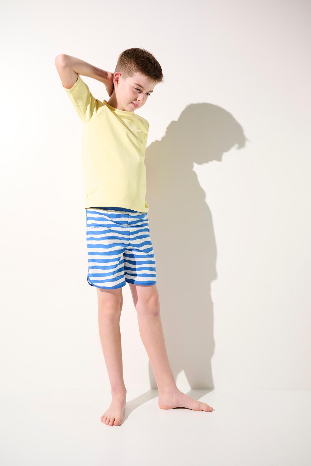 T-shirt de bain anti-UV manches courtes Enfant (5-14 ans) Jaune, Fidji 2/7
