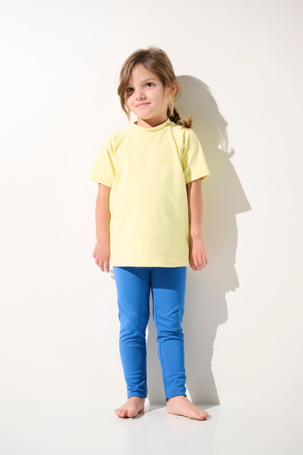 T-shirt de bain anti-UV manches courtes Enfant (5-14 ans) Jaune, Fidji 4/7