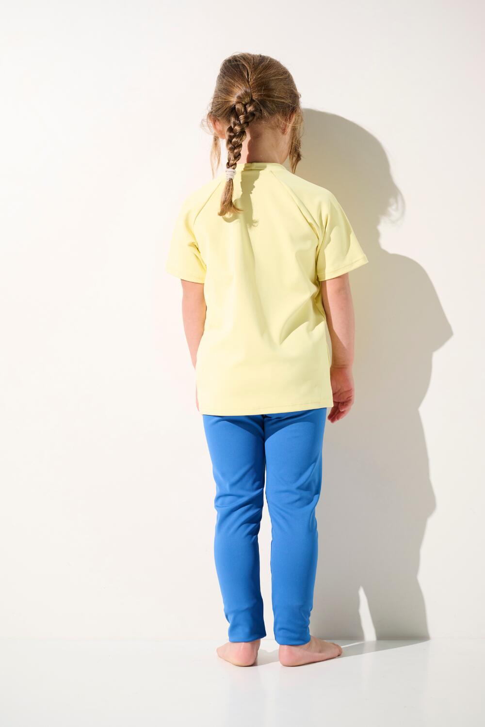 T-shirt de bain anti-UV manches courtes Enfant (5-14 ans) Jaune, Fidji 6/7