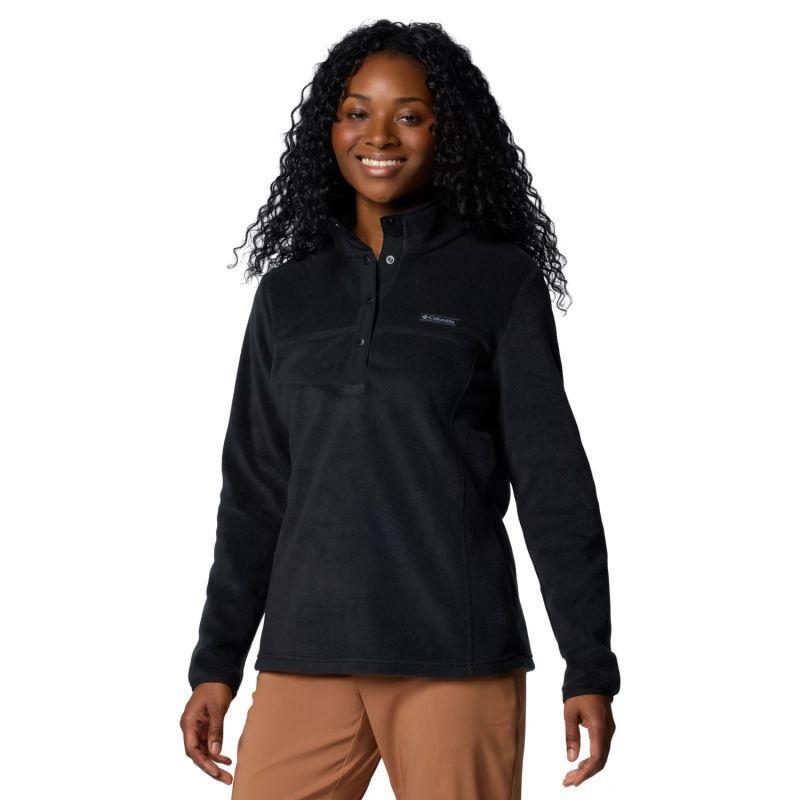 Womens/Ladies Benton Springs II Pull Over Fleece Snap Sweatshirt (Black)