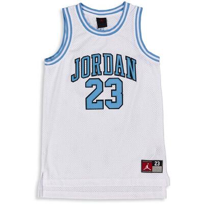 Canotta Bambino Nike Sportswear Jordan in mesh Bianco/Light Blue - Regular Fit