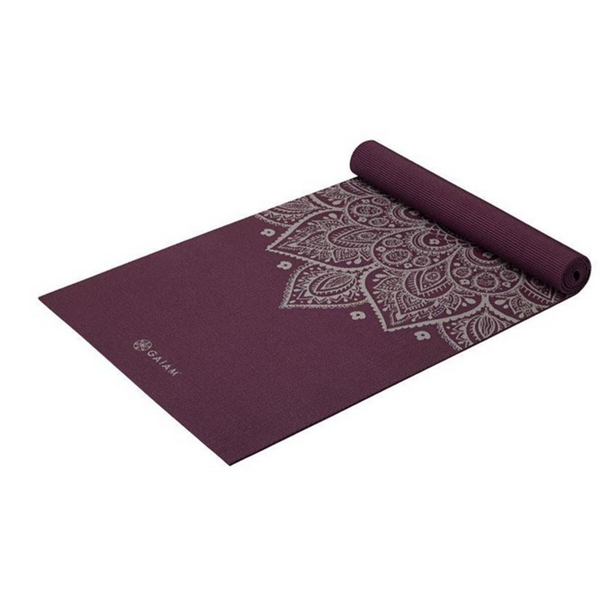 Tapis De Yoga Motif/style Fleur Cadran Solaire (Prune) Taille unique 3/4