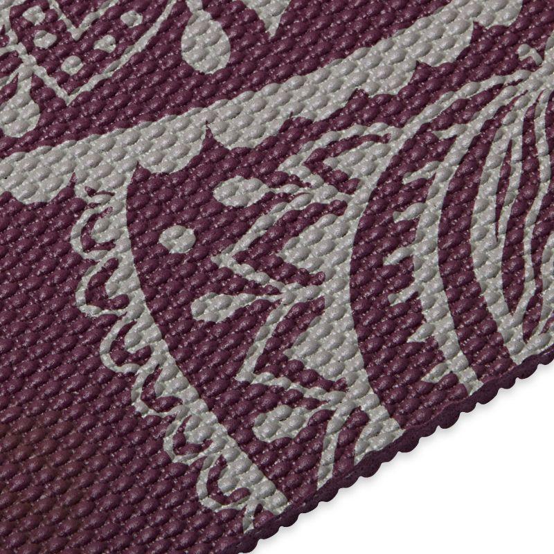 Tapis De Yoga Motif/style Fleur Cadran Solaire (Prune) Taille unique 2/4