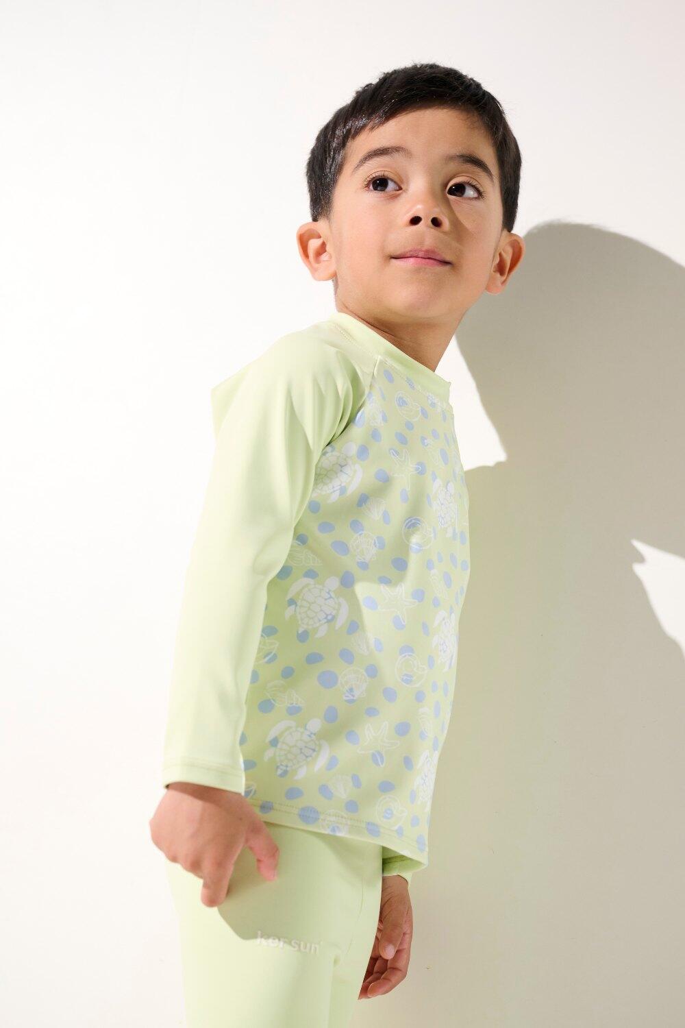 T-shirt de bain anti-UV Enfant (2-4 ans) Vert, Samoa, UPF 50+ 3/5