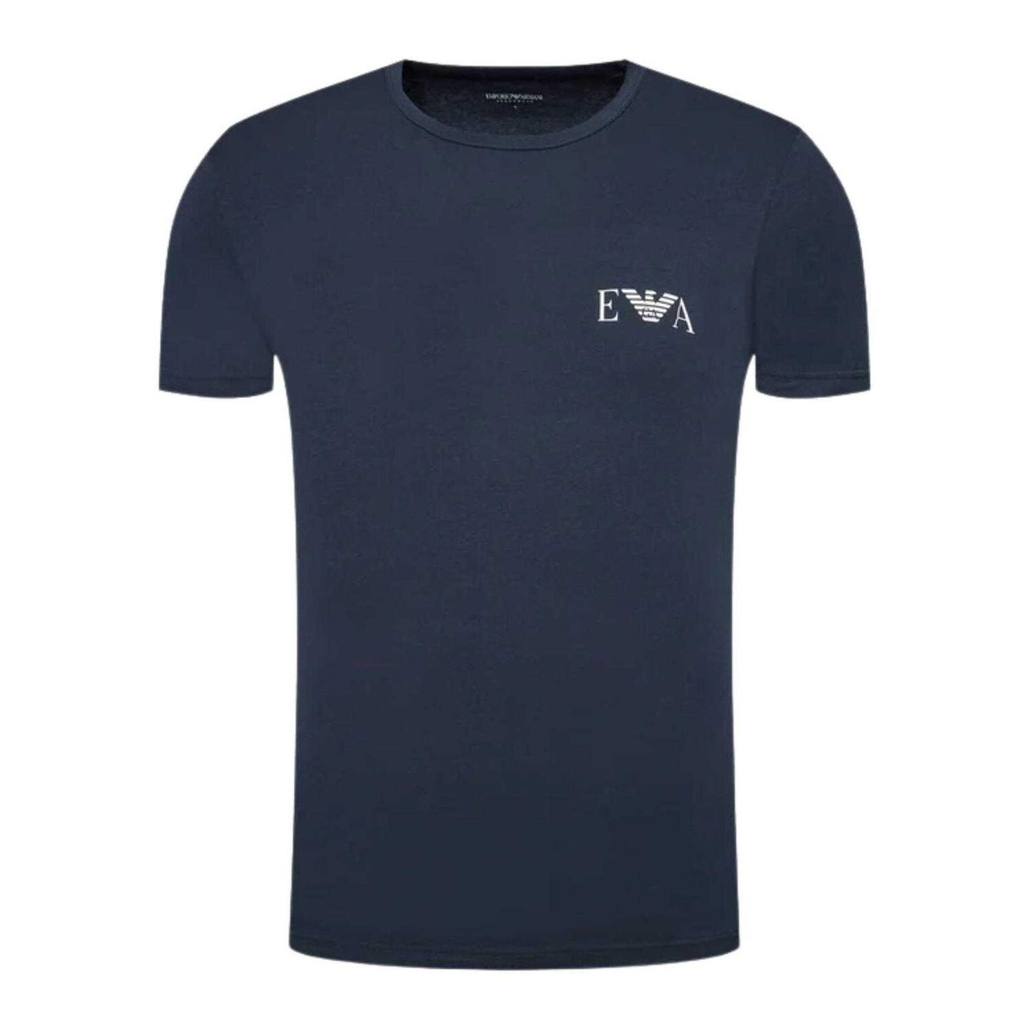Heren Tshirt (Set van 2) (Marineblauw/Wit) 4/4