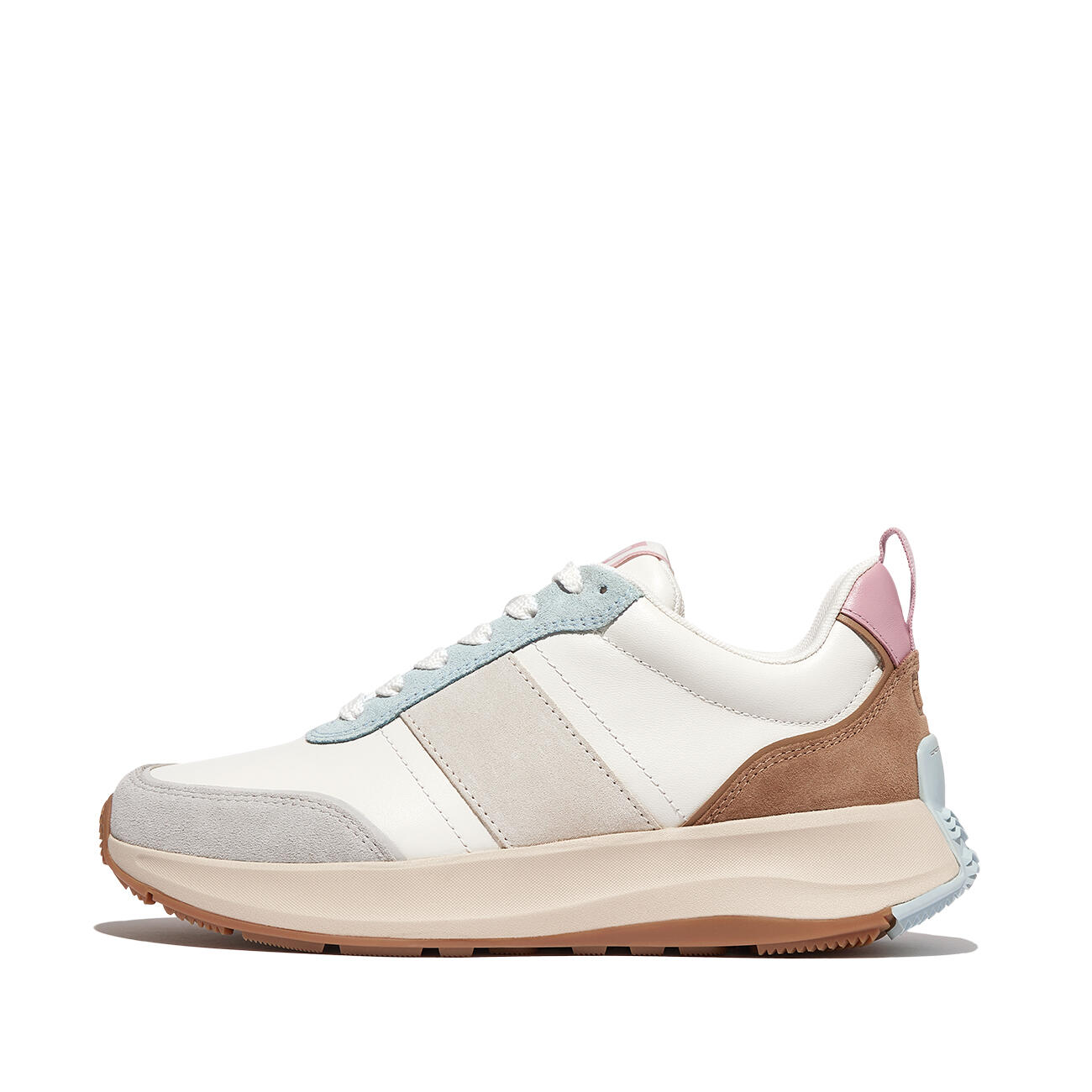 FITFLOP FitFlop F-Mode Flow Sneaker - Leather & Suede Mix V2  KLASSIEKE BRUINMIX 3/7