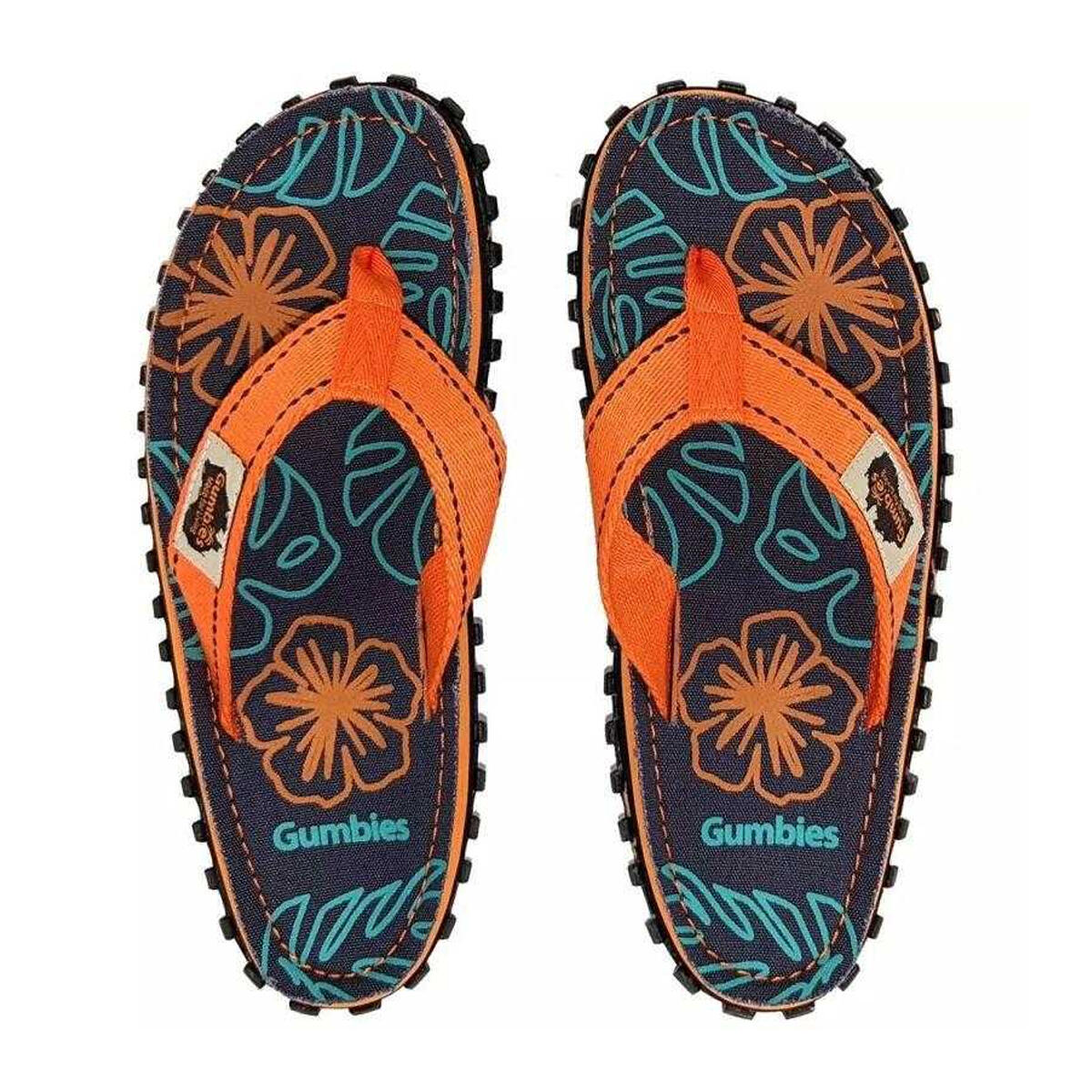 Teenslippers Heren Islander Flowers (Oranje) 2/6