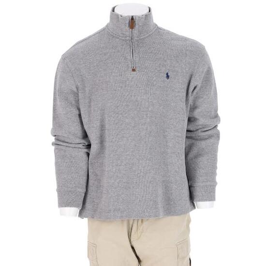 Seconda Mano - Maglione Henley grigio da uomo - Stato molto buono