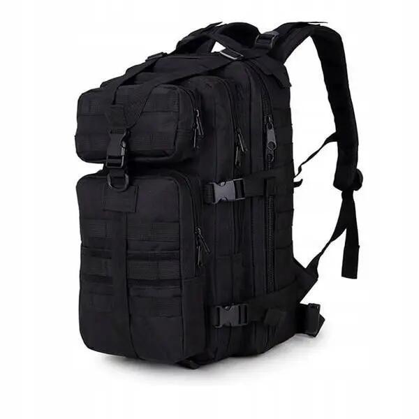 Ghiozdan militar, bretele reglabile, capacitate 30 L, negru, 20x29x45cm 2/7