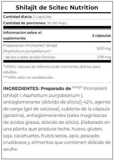 Shilajit - 60 Cápsulas Scitec Nutrition 2/3