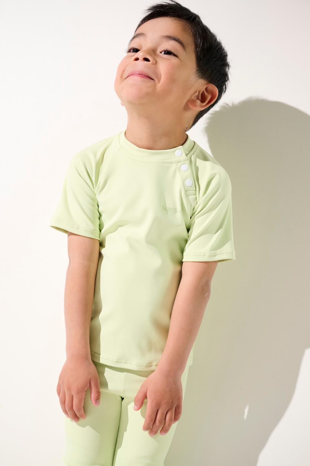 T-shirt de bain anti-UV manches courtes Enfant (2-4 ans) Vert, Samoa 2/7