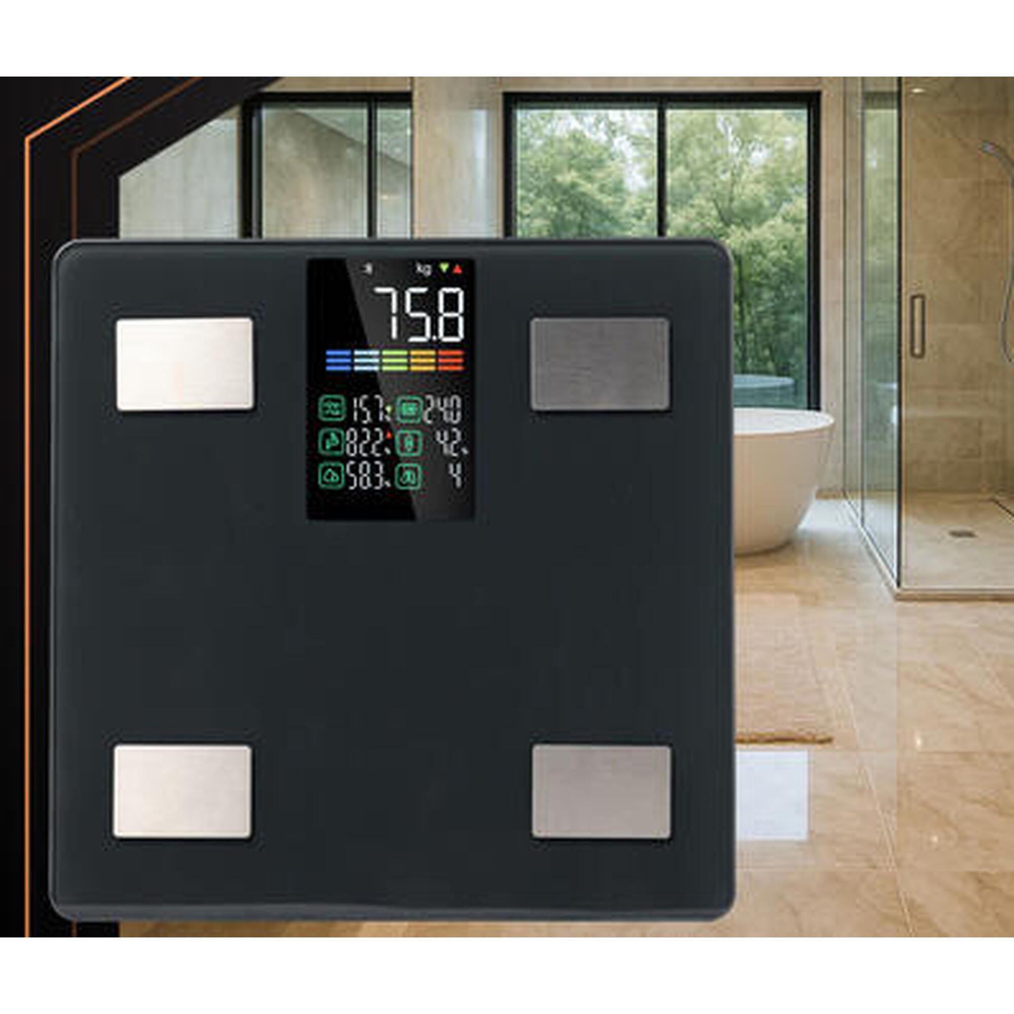 Cantar corporal smart cu aplicatie, 8 indicatori, LCD, 226 kg, 30x30 x3 cm