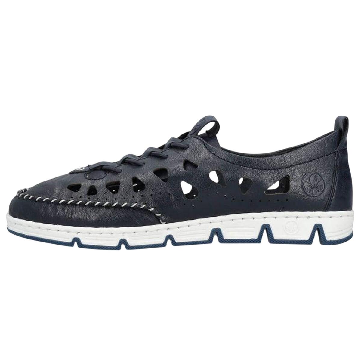 Schuhe, Ausschnitt, Leder Damen Dunkles Marineblau 3/4