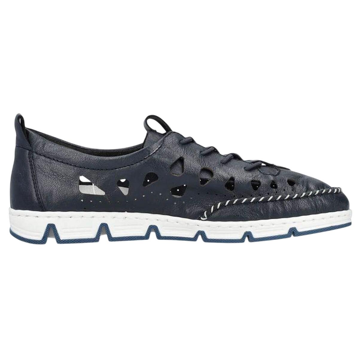 Schuhe, Ausschnitt, Leder Damen Dunkles Marineblau 4/4