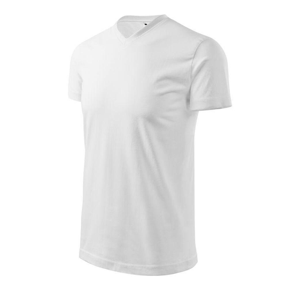 Unisex Adult Zwaargewicht V Hals Tshirt (Wit) 3/3