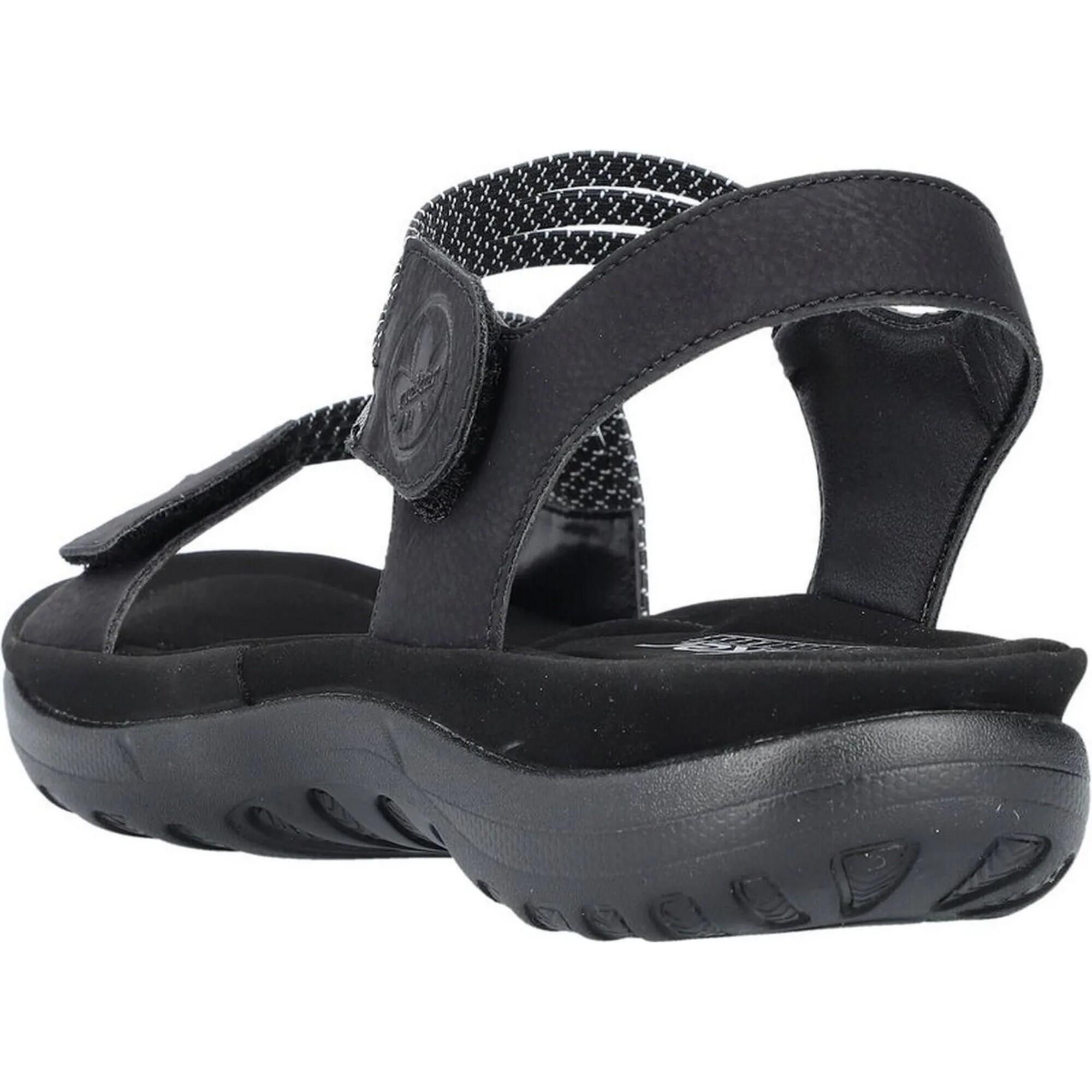 Sandalias de Poliuretano Diseño de Rayas para Mujer Negro 2/6