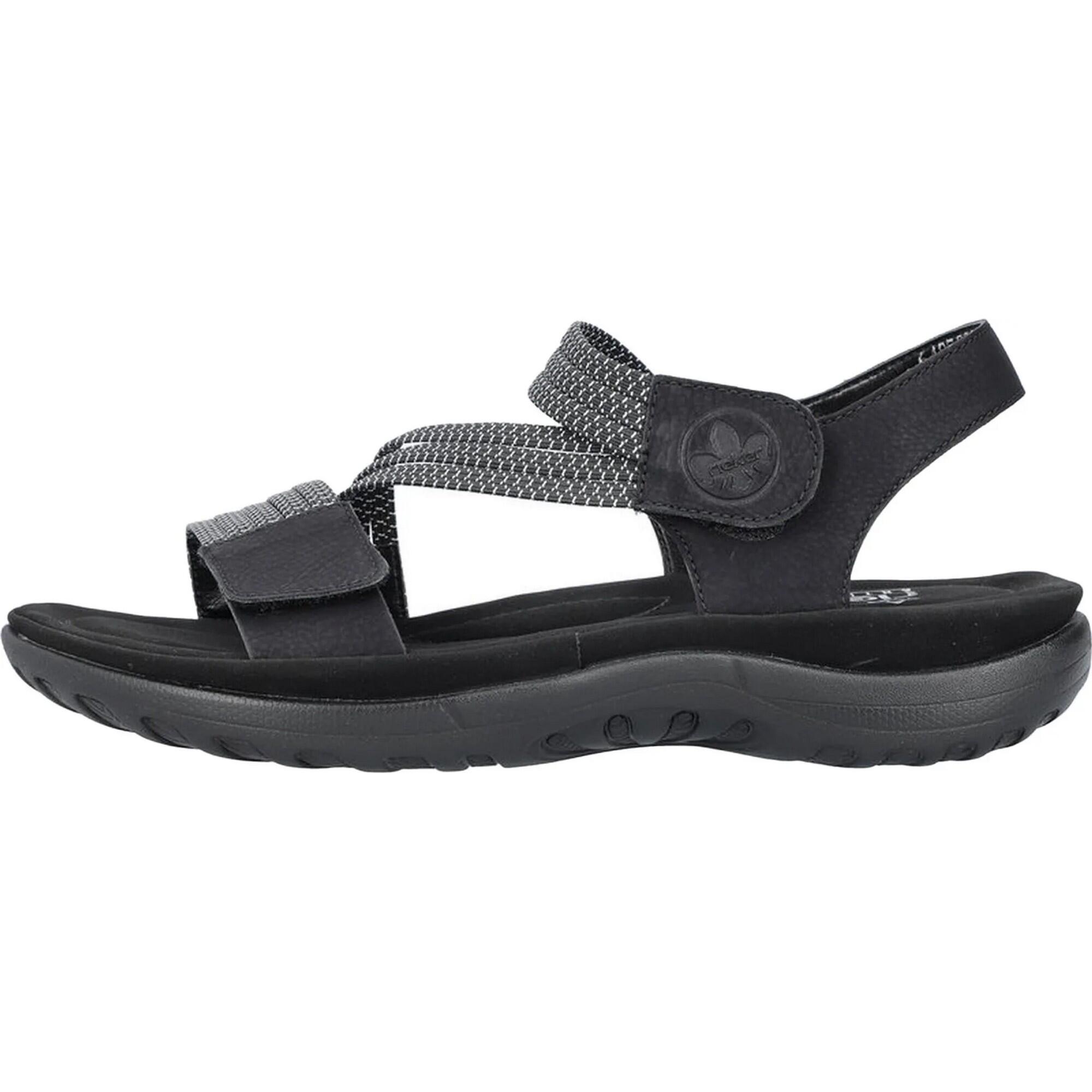 Sandalias de Poliuretano Diseño de Rayas para Mujer Negro 4/6