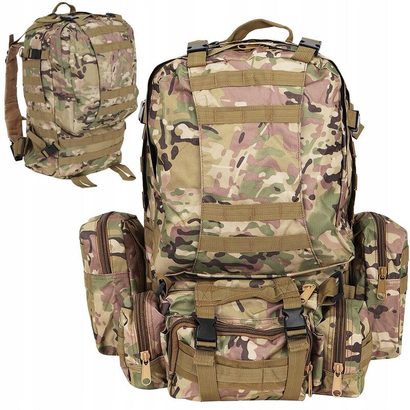 Ghiozdan/ Rucsac militar, bretele reglabile, 48.5 L, camuflaj, 60x50 cm