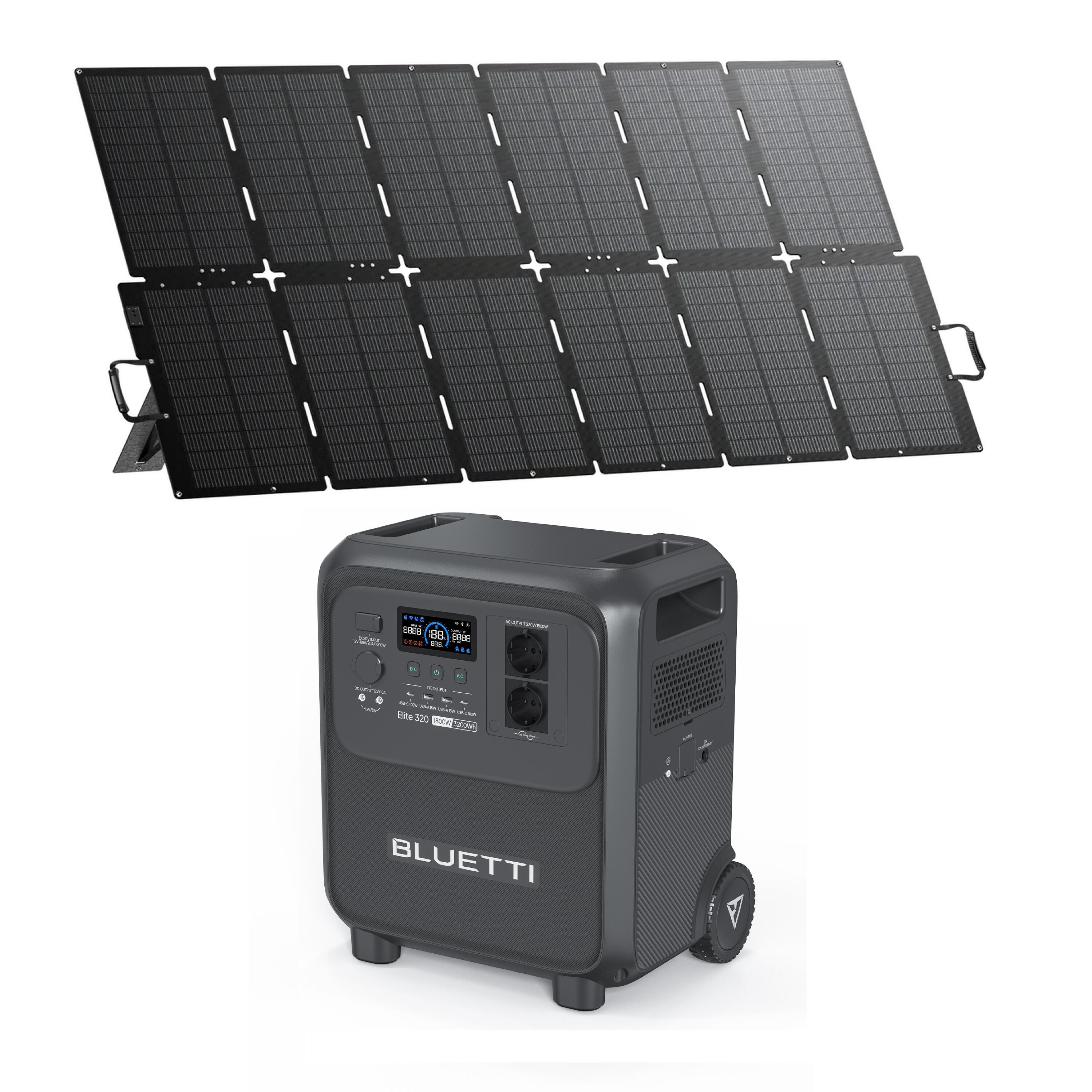 Kit estação de energia BLUETTI Elite 320 com painel solar 500 W 1/7
