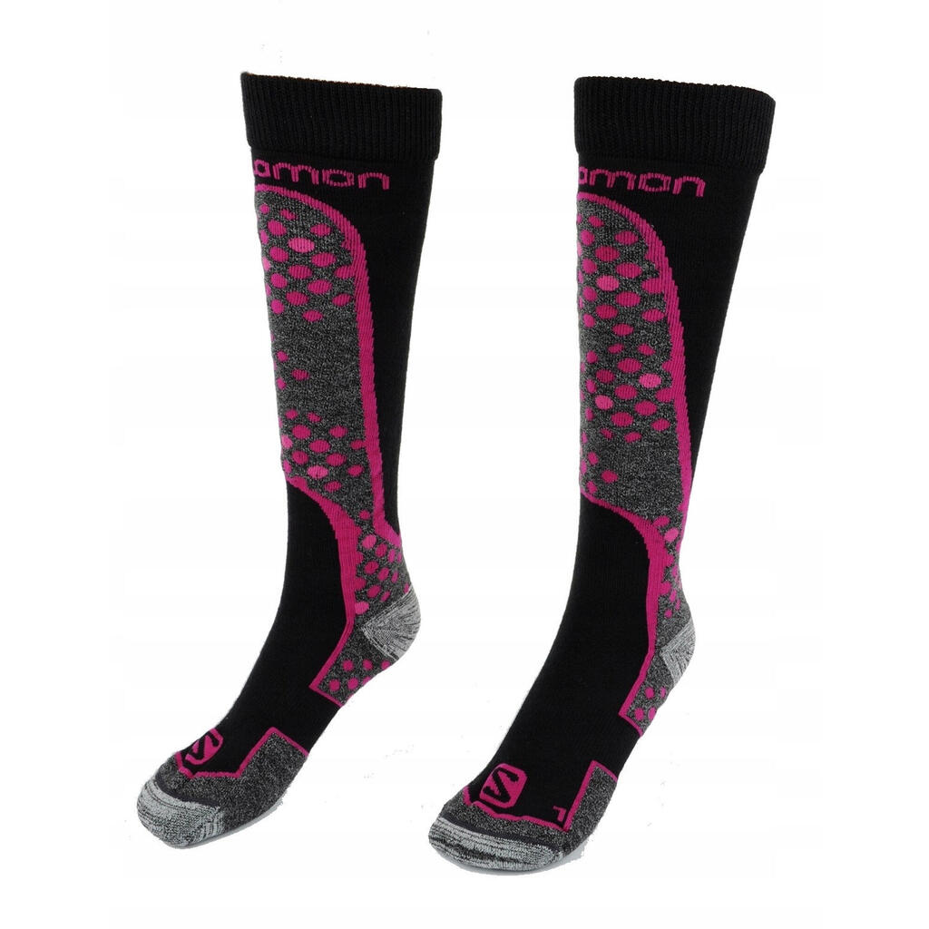 Unisex Adult Snowboard Ski Socks (Black/Pink)