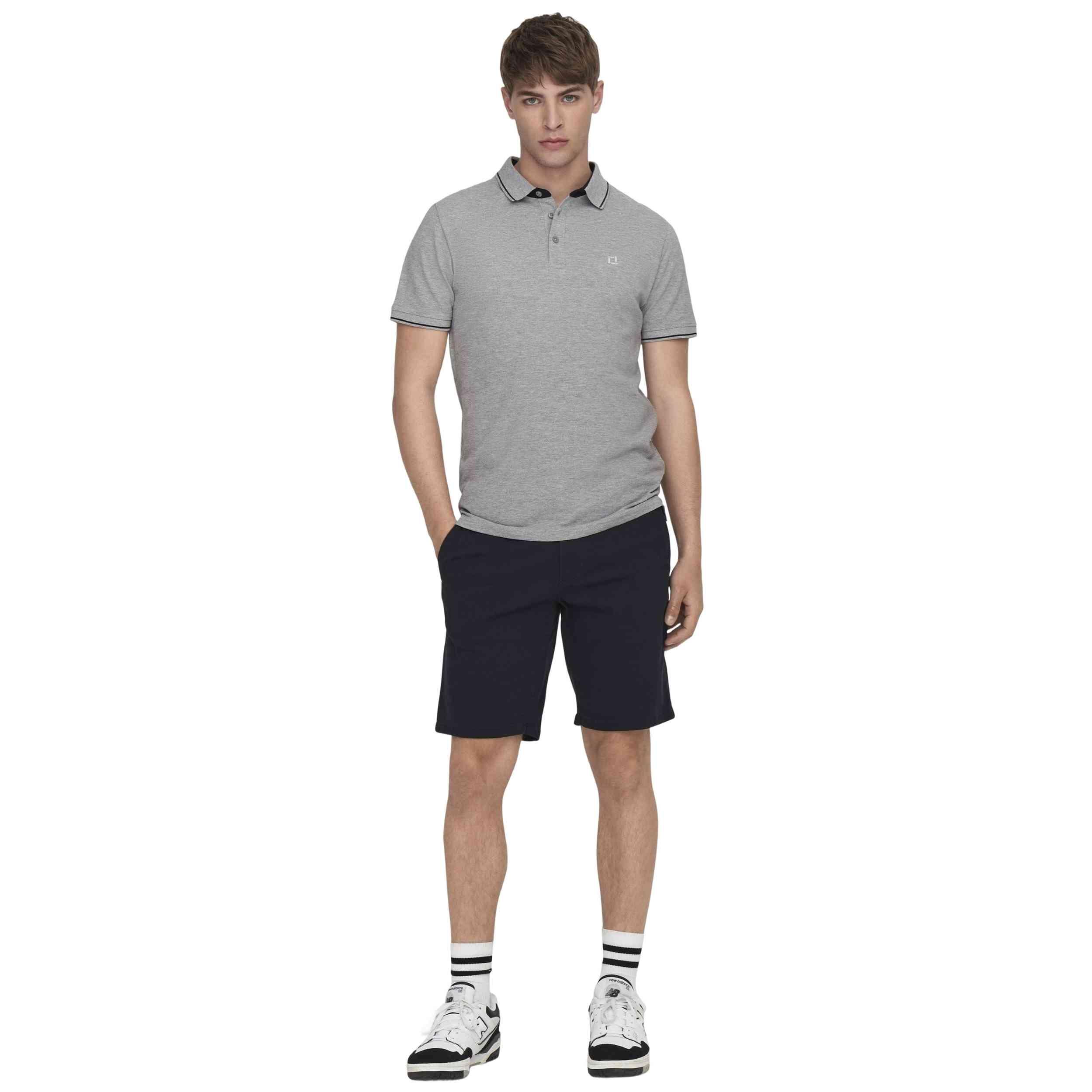 Polo a maniche corte Only & sons modello 22024827-LIGHTGREYMELANGE per uomini 2/5
