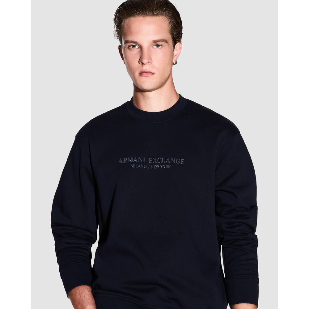Mens Leisure Sweatshirt Tonal Milano/New York Logo UB101 4/4