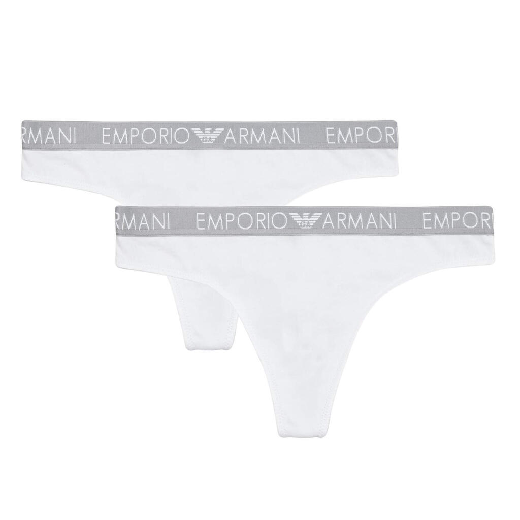 Womens/Ladies Logo Briefs (Pack of 2) (White)
