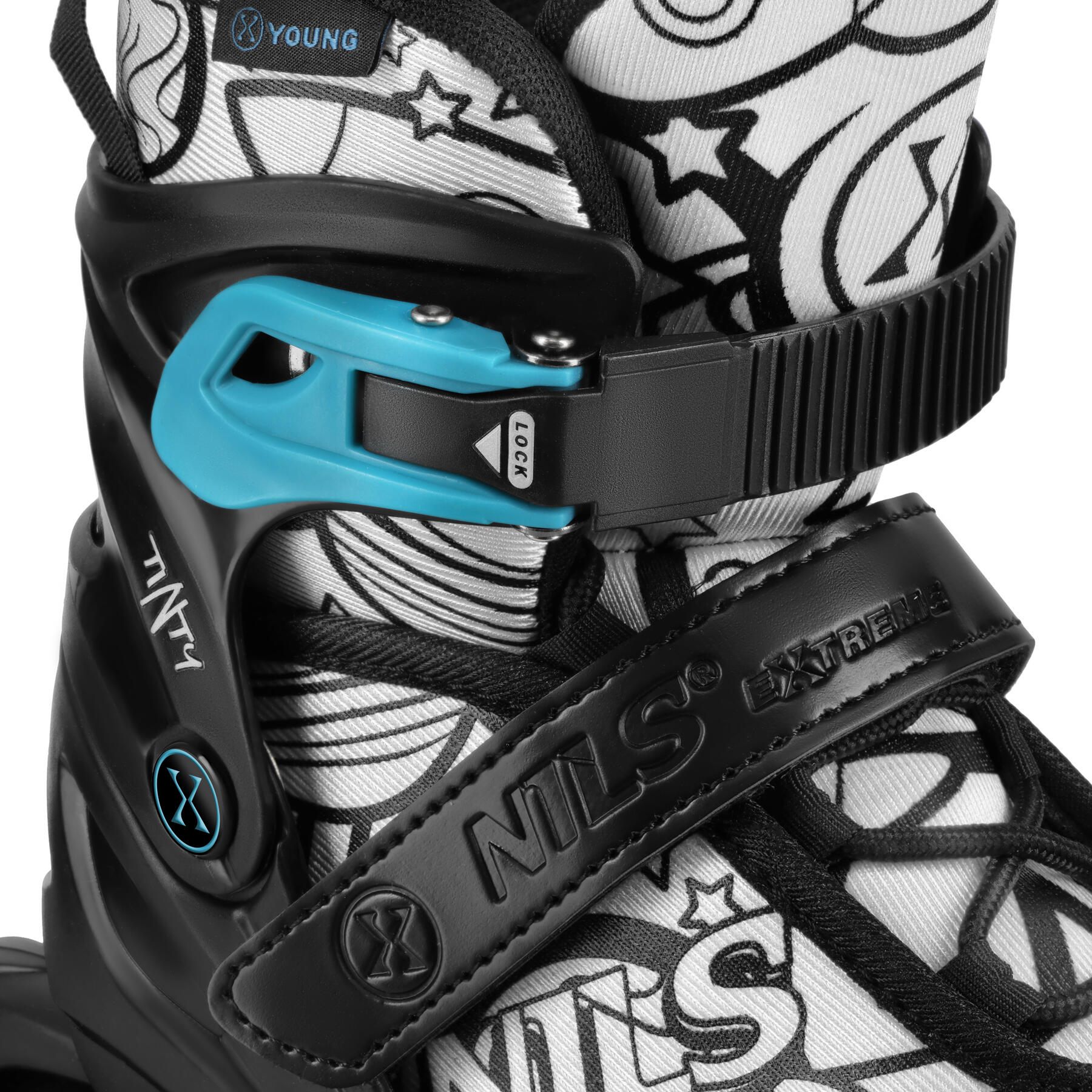Kinder skates 4-in-1 NILS Extreme NH10907 TINTY, verstelbaar 35–38, met markers 6/7