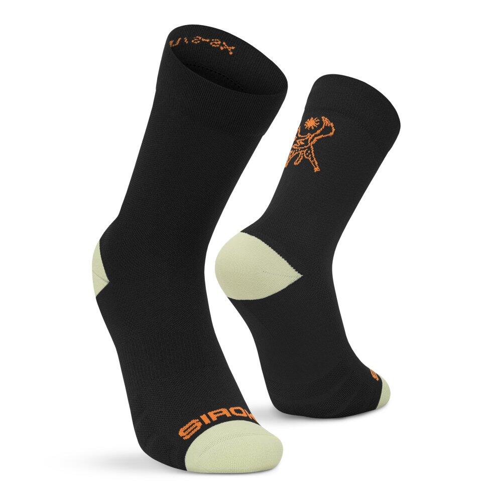 Herren und Damen Radsport Bikepacking-Crewsocken ST1 Black Schwarz 2/6