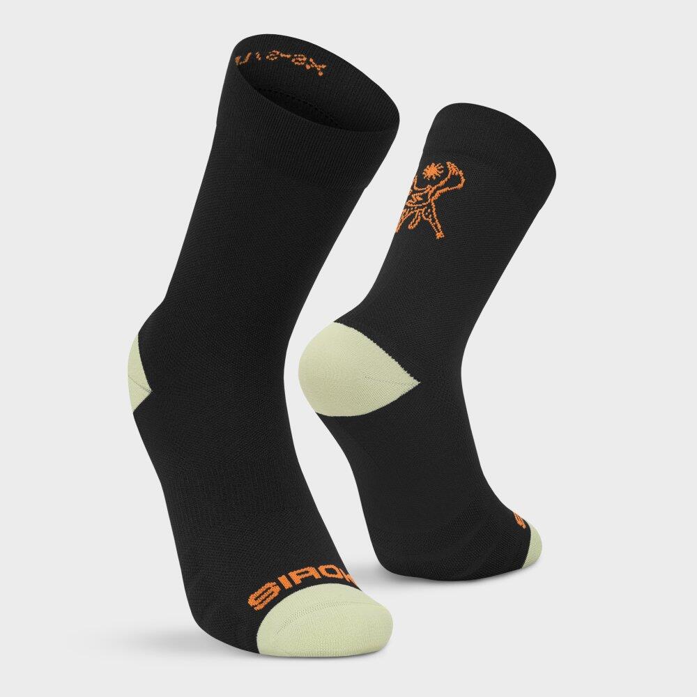 Herren und Damen Radsport Bikepacking-Crewsocken ST1 Black Schwarz 6/6