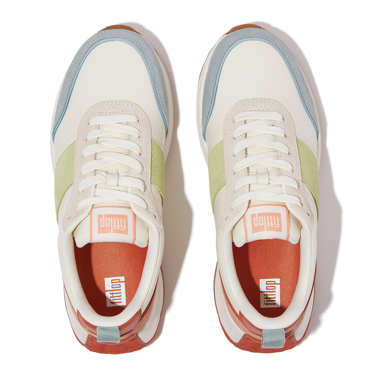 FITFLOP FitFlop F-Mode Flow Sneaker - Leather & Suede Mix V2  ABRIKOOSMIX 36 5/7