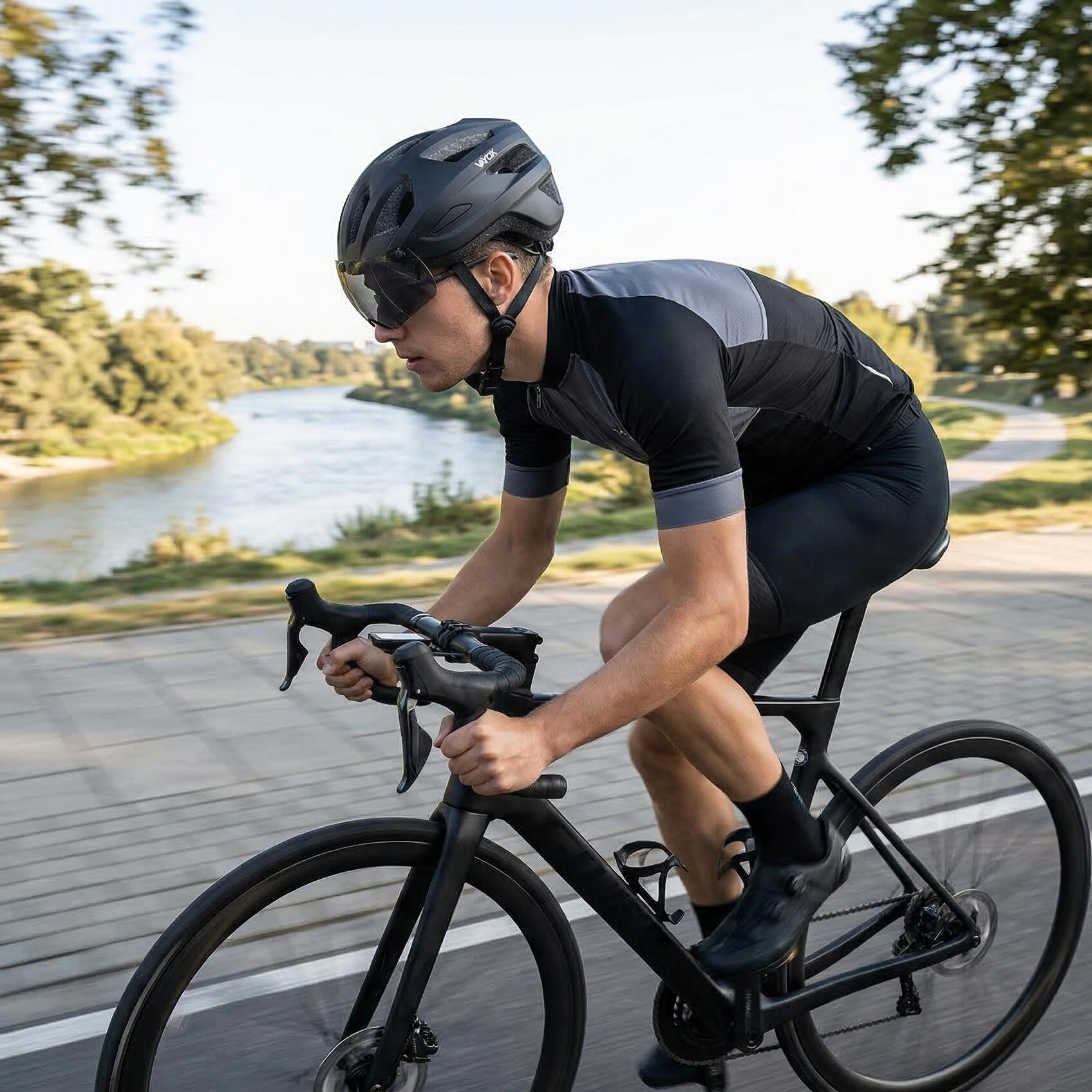 Casco bici Vayox Active VA0424 con visiera e luce LED 2/7