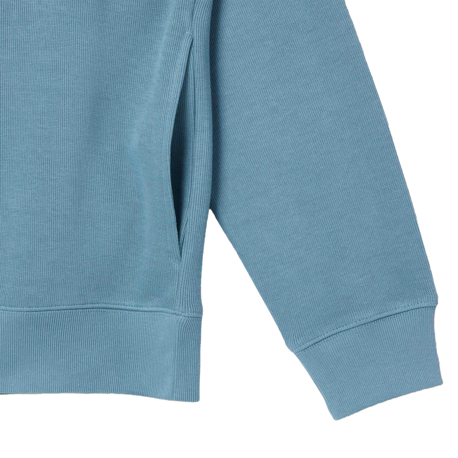 Mens Interlock Quarter Zip Sweatshirt (Blue) 3/4