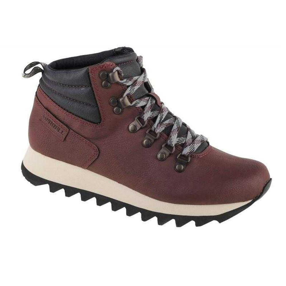 Womens/Ladies Alpine Leather Hiking Trainers (Claret)