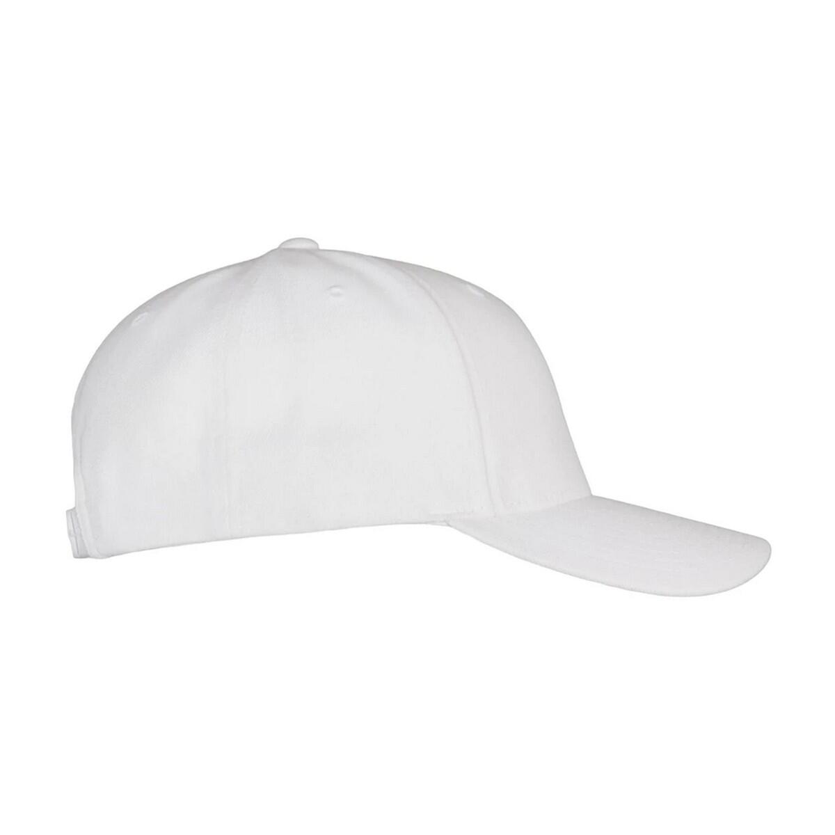 Cappellino Con Visiera Logo 5 Pannelli Adulto Unisex Flexfit Bianco 3/4