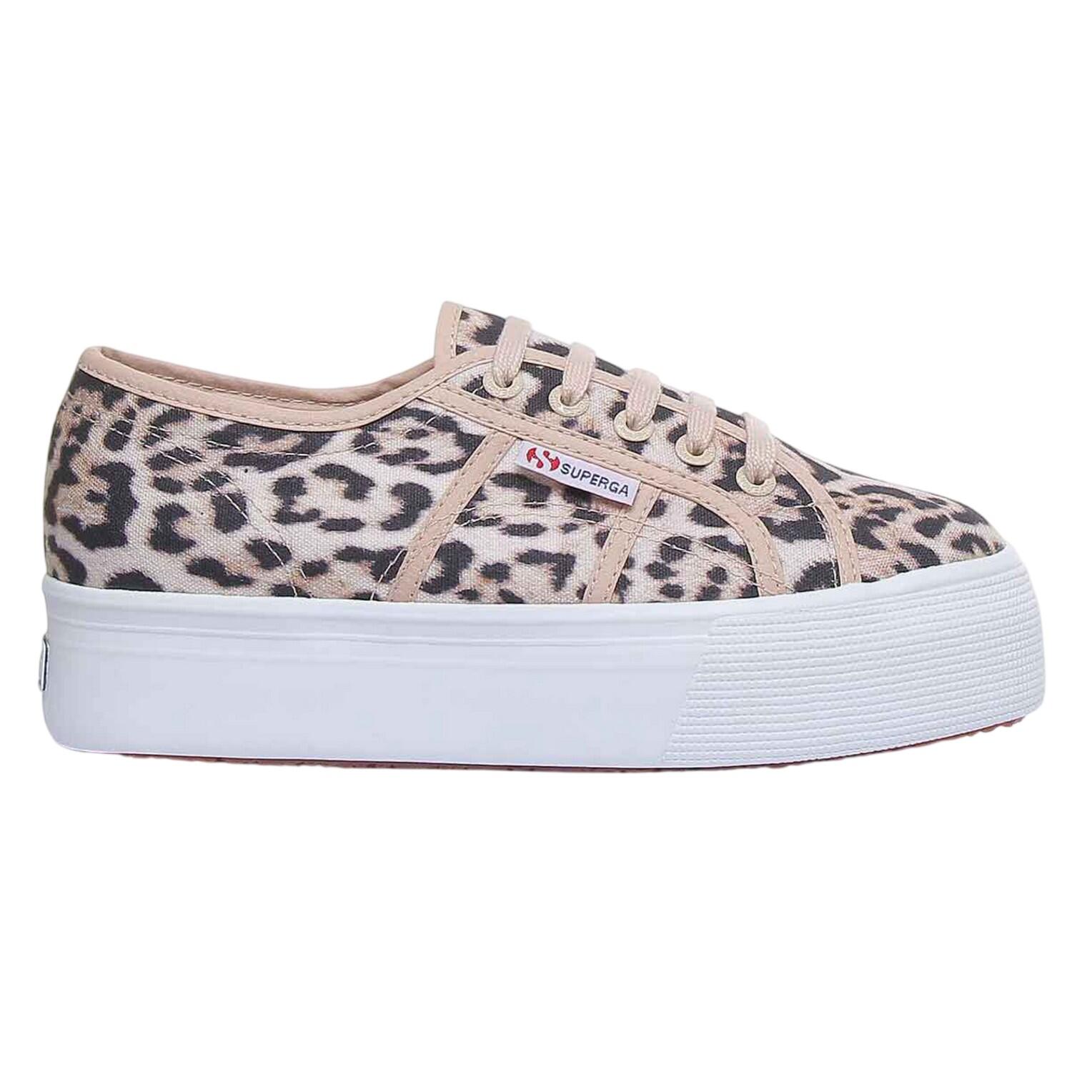 Baskets Motif/style Imprimé Jaguar Femme (Beige) 3/4
