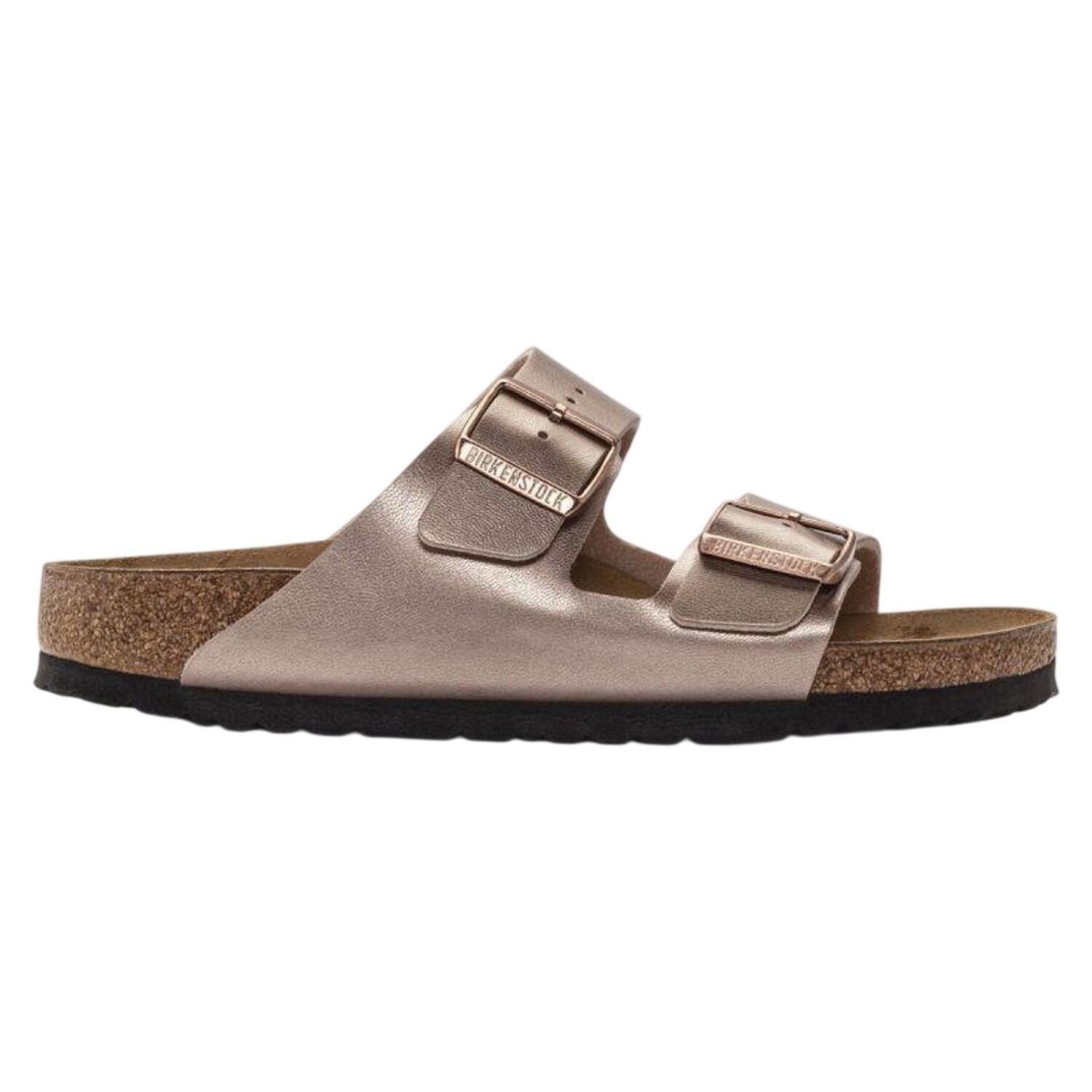 Dames Arizona Metallic Detail Suede Sandalen (Gouden) 3/6